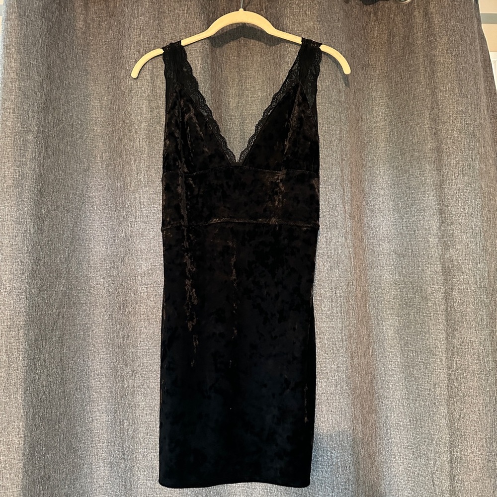 Free People Black Velvet Dress